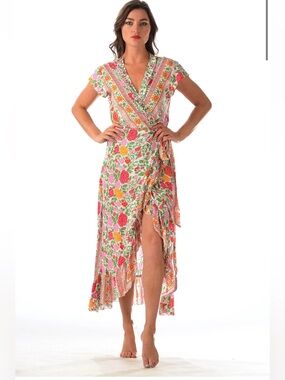 Walker & Wade Voyager Maxi wrap Dress size L